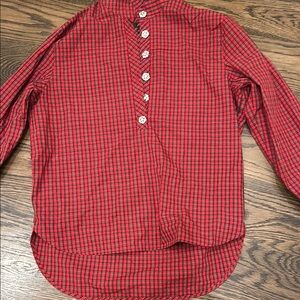 J Crew gorgeous top with rhinedtone buttons!